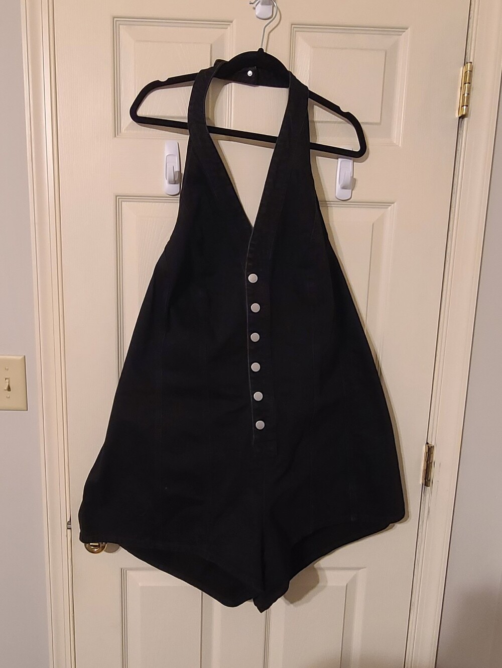 Universal Thread Black Halter Romper with Front Buttons - 22